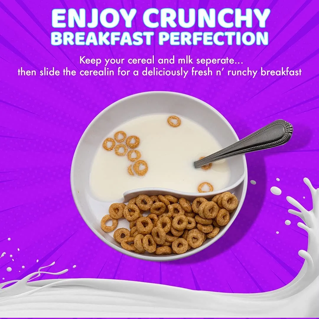 Just Crunch Anti-Soggy Cereal Bowl - Keeps your Cereal Fresh and