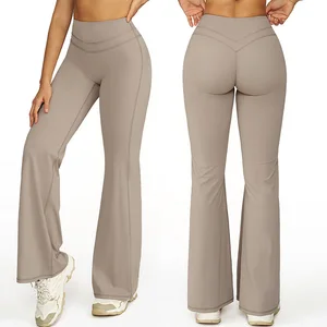 Roregal Breathable Nylon Yoga Pants High Waisted Women Casual Yoga Gym Loose Wide Leg Pants