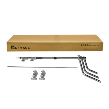 E-IMAGE LCS-04 Heavy Duty Light c Stand With Sliding Folding Legs Grip Arm Kit product image