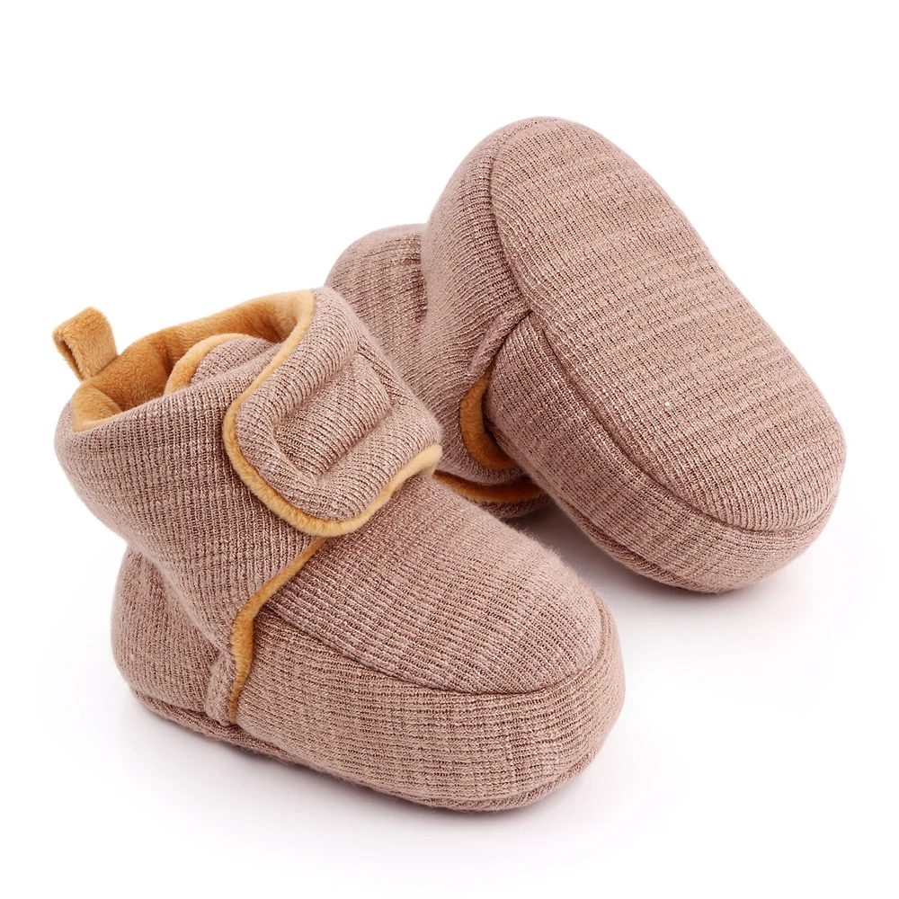 Solid Color Simple Cotton Baby Boots Soft Soled Toddler Shoes for Baby Boys and Girls in Winter supplier