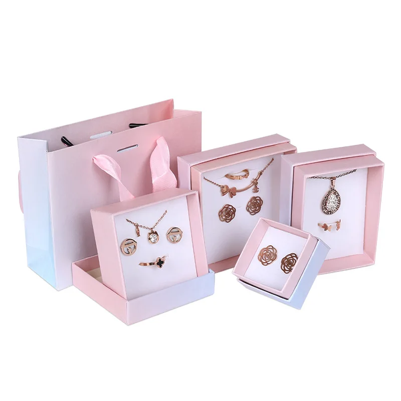Small Earring Bracelet Packaging Paper Bags Jewelry Cardboard Ring Bearer  Packing Small Gift Box