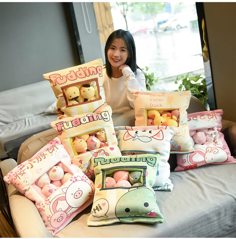 Bag Pudding Cute Plush Animal Toys for Kids Adults