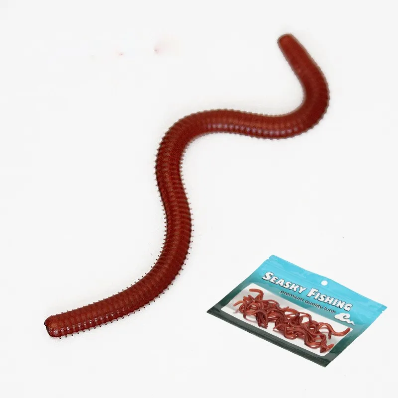 20g/Bag Lot 3cm Soft Earthworm Fishing Bait Red Worm Rubber Lures Crankbaits