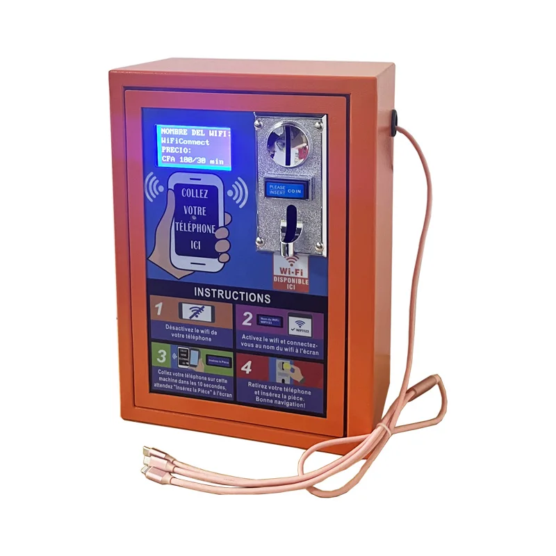 2025 Coin Operated Vendo Machine Self-service WiFi Vending Machine Add Charging Cable Distributeur Automatique Hotspot