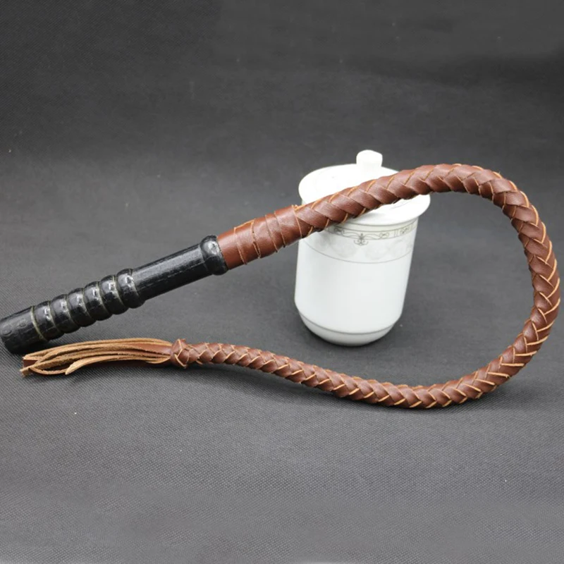 Fouet d'équitation portable en cuir PU, culture d'équitation, fouet d