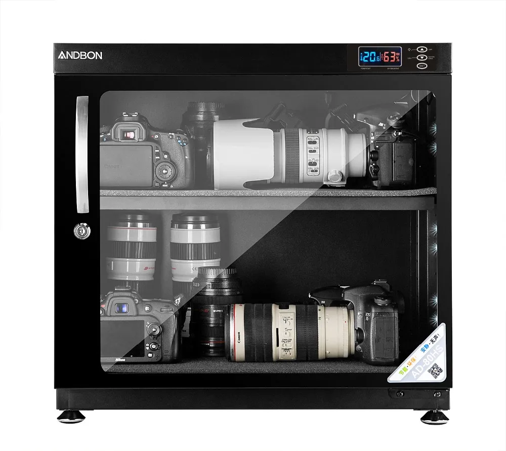 ANDBON 80L Automatic Dehumidification LED Digital Display Dry Cabinet
