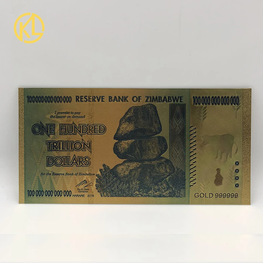 卸売ジンバブエ100億ドル紙幣金箔紙幣ゲーム用お金やお土産
