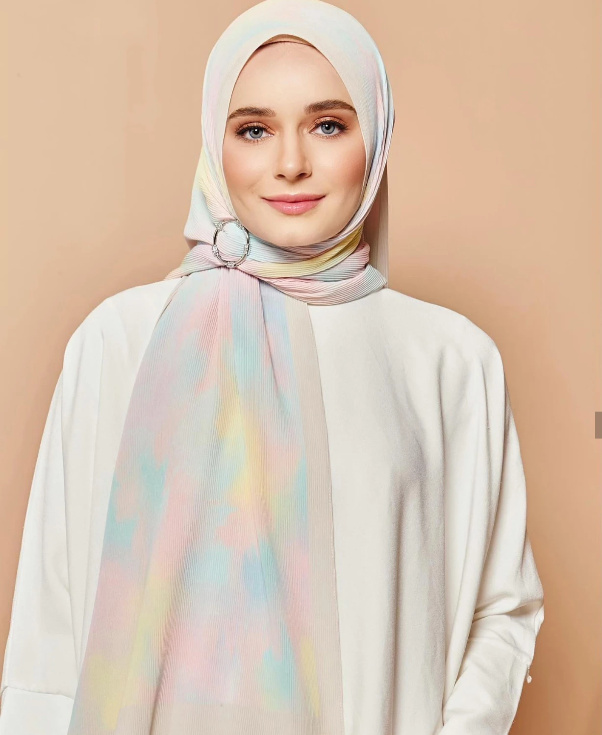 pleated printed shawl