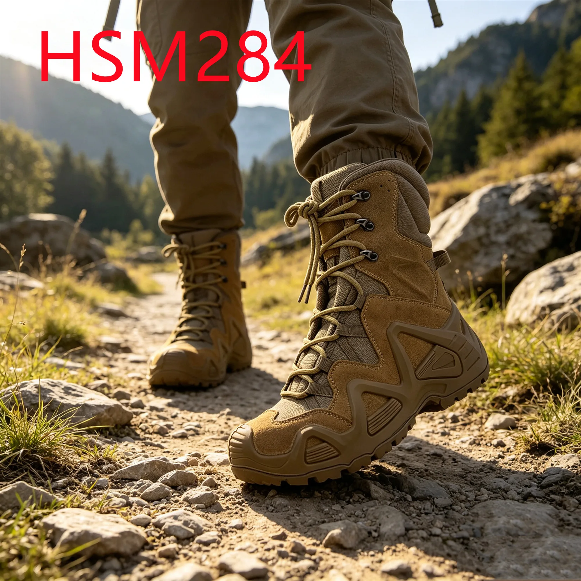 HY,Mission Training Desert Boots with Water-proof Sock Ultra Anti-shock PU+Rubber Sole 4/6/10 Inch Available Combat Boots HSM284