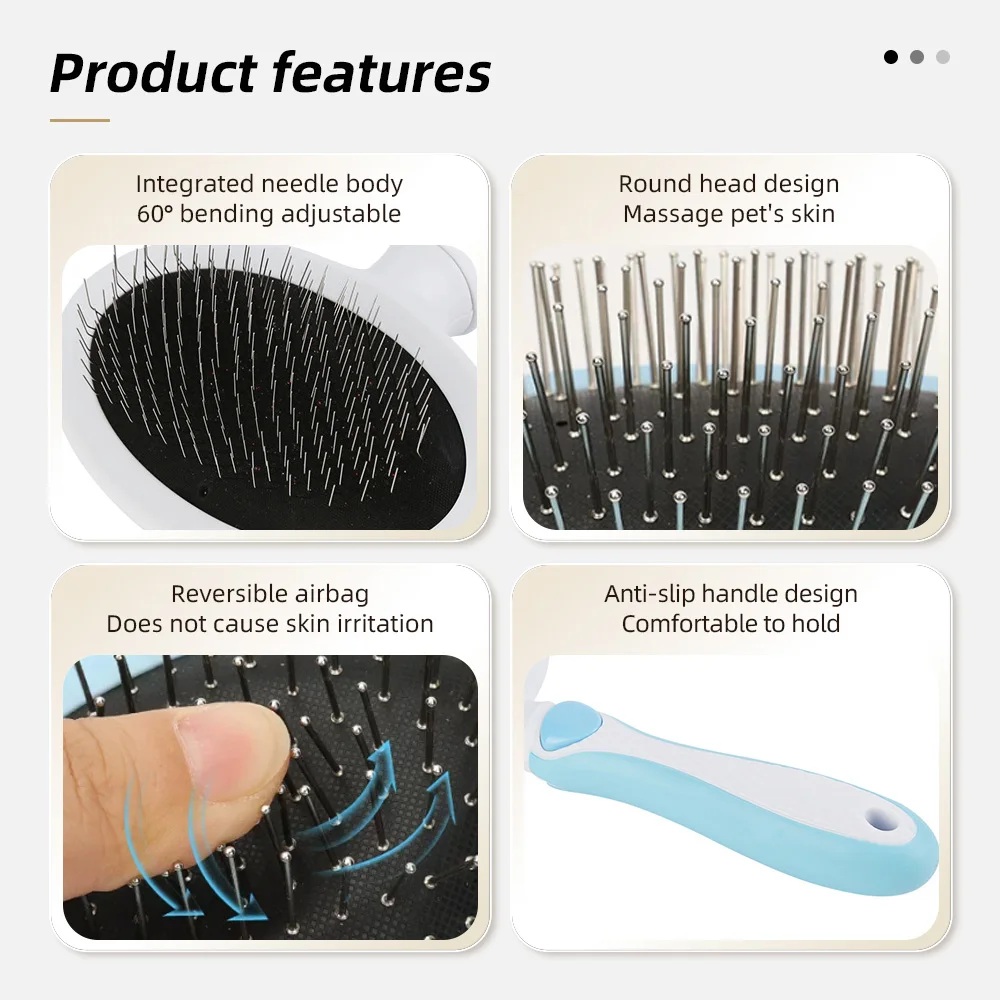 Wholesale Self Cleaning Stainless Steel Slicker Brush Eco-Friendly Eas - product detail 4