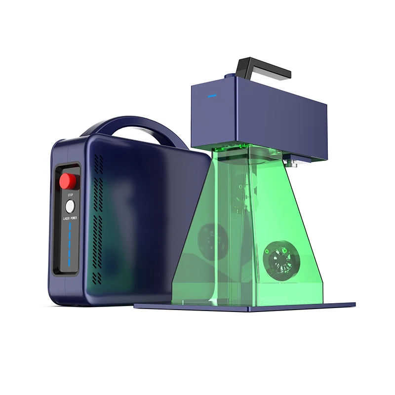 24 Hours Online Service Mini Hand Held Aluminum Metal Plastic Laser Marking Machine Fiber Laser Engraver with Rotary