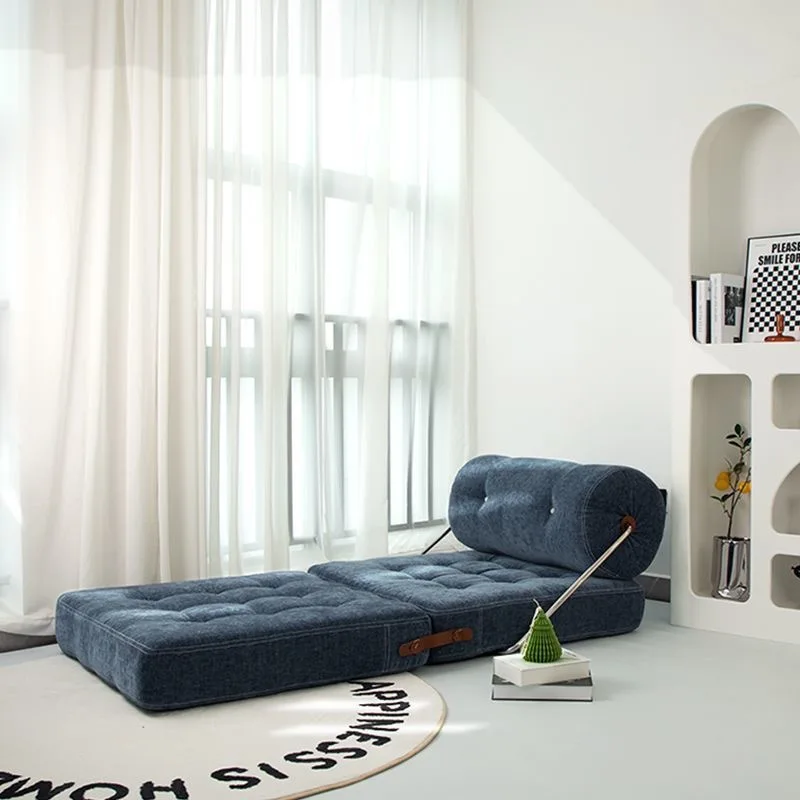 Fabric Single Foldable Sofa Nordic Family Lazy Small High Spring Comfortable Sofa Bed