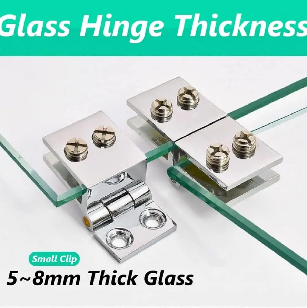Set 8 Cerniere Per Vetro Armadio - Regolabili Per Spessori 5-8mm, Senza Foratura