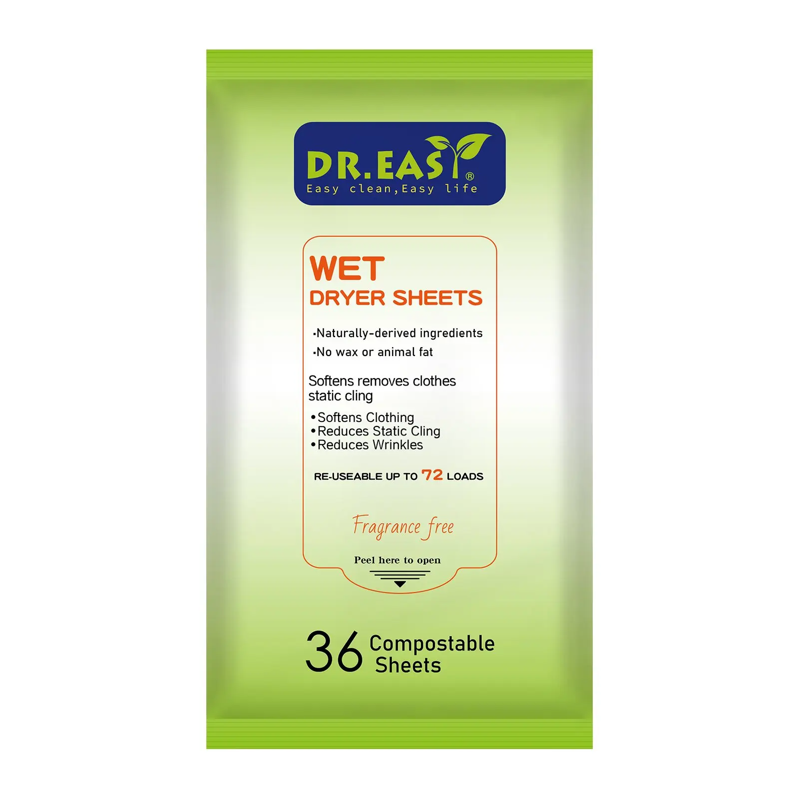 Non Toxic Environmentally Friendly Wet Type Fabric Softener Dryer Sheets  Tumble Dryer Sheet  Original 36 Count