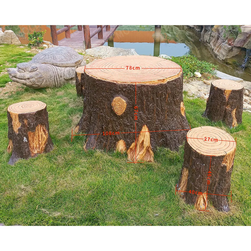 Futian Source Factory Wholesale Direct Sales Tree Root Shape Wood Grain Texture Concrete Stool Molds Moldes Concrete