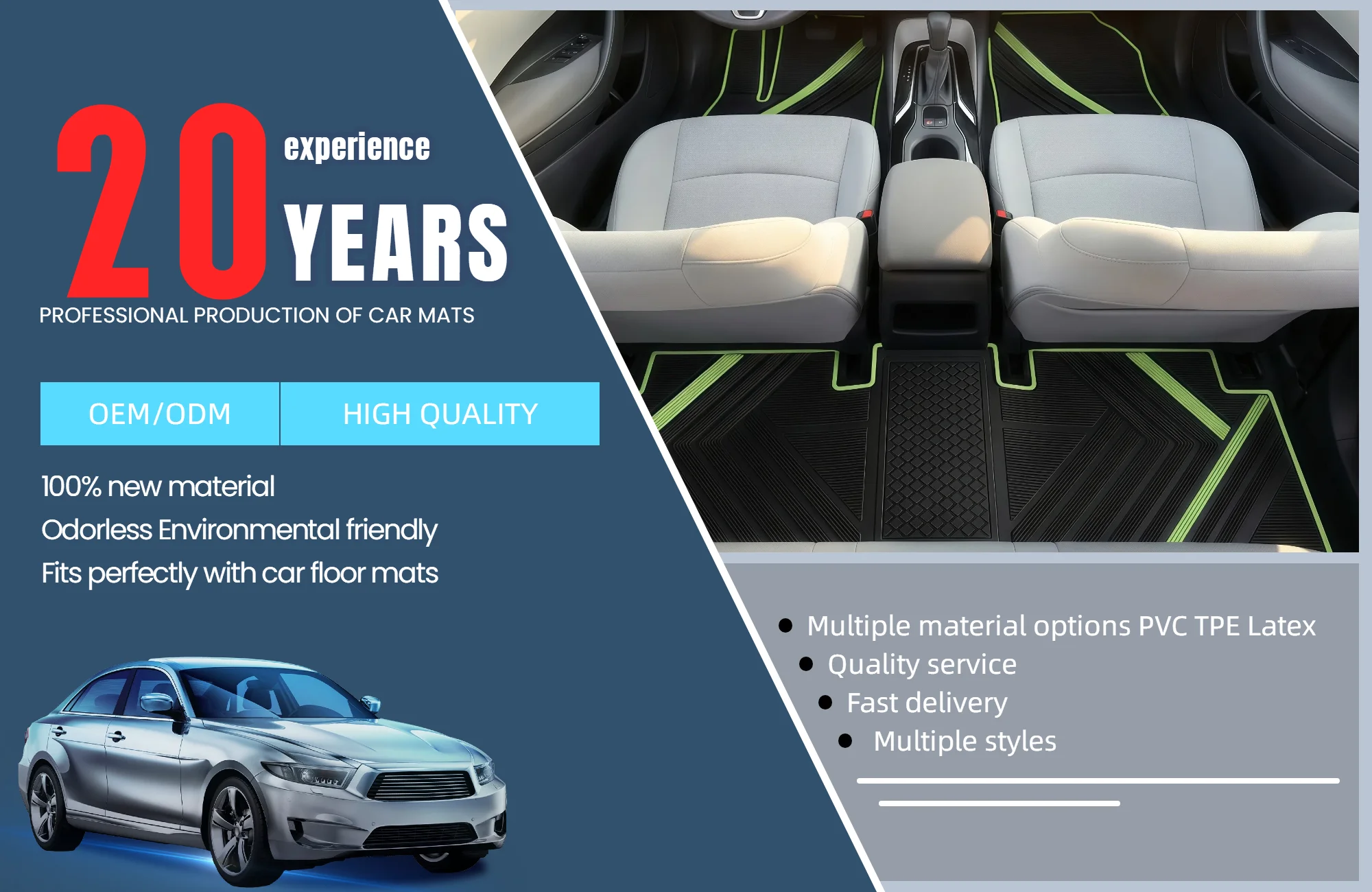 product low moq eco friendly wear resistant antifreeze front use waterproof pvc car floor mats for honda subaru isuzu genesis elantra-1