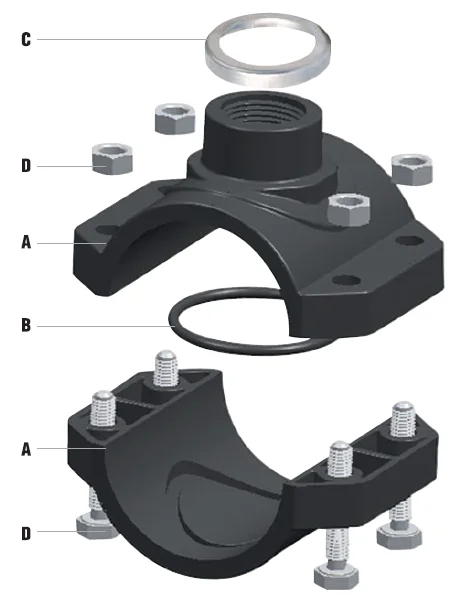 hdpe pipe fitting female saddle clamp pn16 hdpe pipe tapping saddle prices list