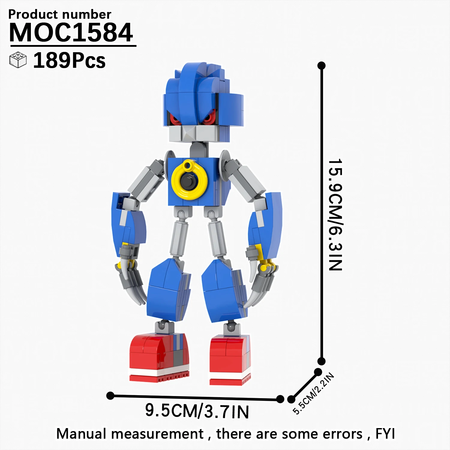 MOOXI Game Character E-102 Gamma Metal the Hedgehog Racing