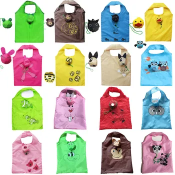 Custom logo gift handbag Cartoon animal polyester eco-friendly shopping bag foldable storage bag factory direct sales