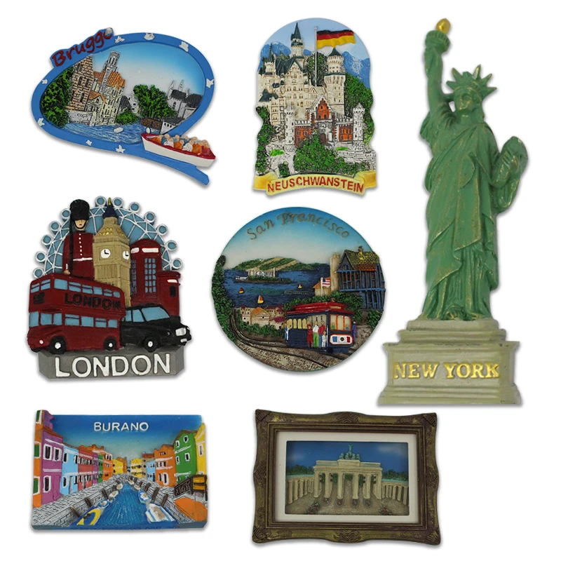 Customized Resin Tourism Refrigerator Magnets Scenic Spots and Gift Figurines Magnetic Sticker Souvenirs
