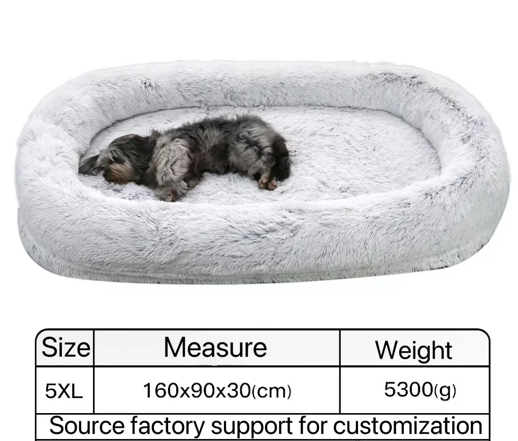 Manufacture 160cm Non-Slip Washable Long Plush Giant Fluffy Pet Bed For Cat Dog For Pet Animals