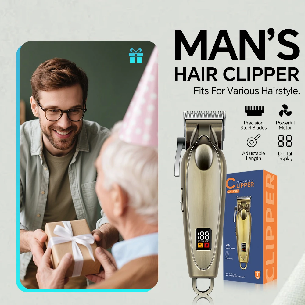 Professional Custom Men's Haircut Machine Household Electric Hair for Clipper in English Operating Language for Hotel Use manufacture