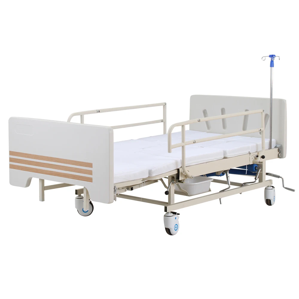 Hot Sale Manual Multi Function Home Care Bed Hospital Care Bed  Medical Nursing Bed with Toilet