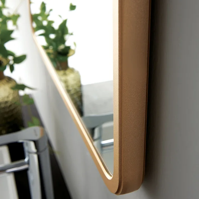 Luxury Stainless Steel Frame LED Lighted Bathroom Wall Mounted Mirror Vanity Touch Control