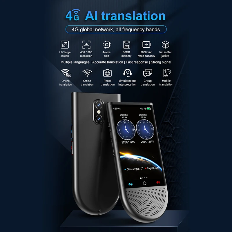 S15 Portable Ai Voice Translator - 148 Languages Real Time