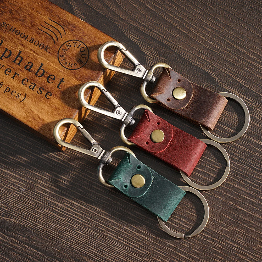 Vintage Tooled Leather Keychain, Key Pouch, Key Holder Leather Case, Vintage Brown Leather Keychain, Gifts for Him, Men's Leather Keychain