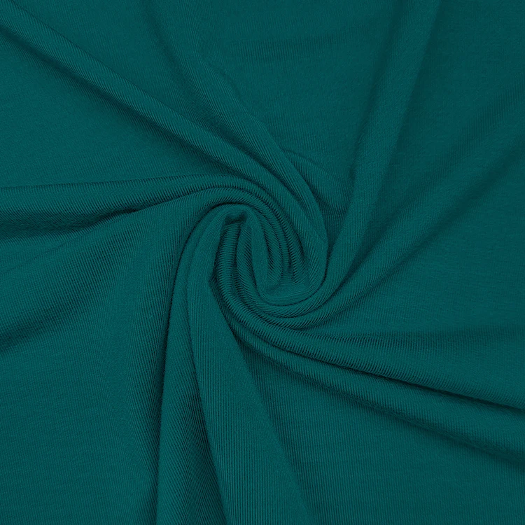Wholesale Knit 100% Bamboo Material Fabric by Rolls, Pure Color Stretch Bamboo Jersey Fabric for T Shirts/ details