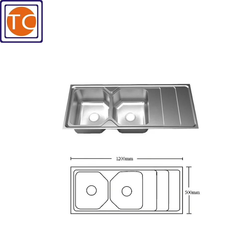 Bathroom Vanity Top Double Bowl Stainless Steel Sink With Drainboard With Kitchen Sink Siphon Buy Kitchen Sink Siphon