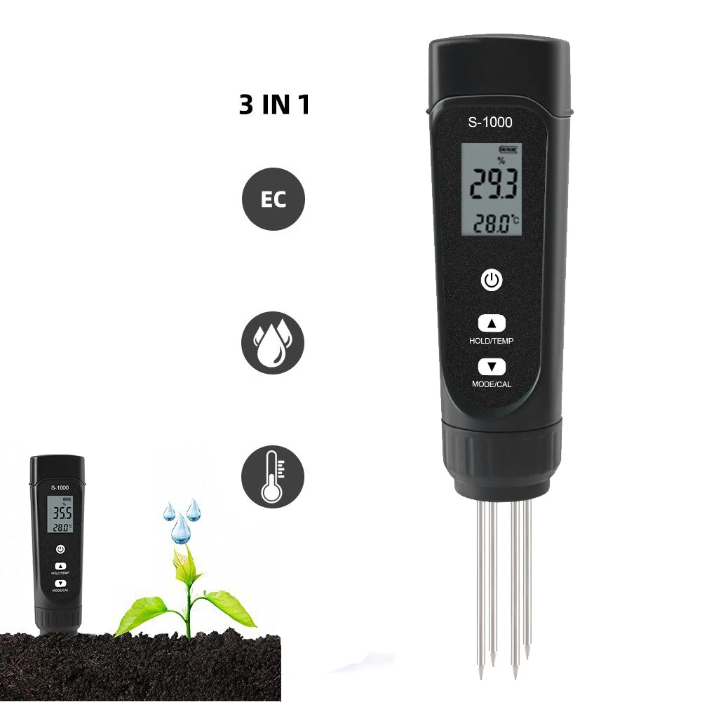 Best Digital Soil Moisture Meter 3 In 1 Soil Meter Digital Ec Temp Soil ...