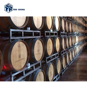 Customizable Powder Coating Steel Wine Barrel Rack for Winery Cellar Warehouse Space Saving Storage Cargo & Storage Equipment