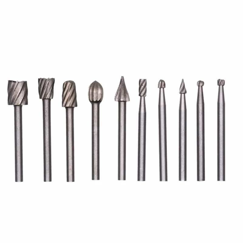 10pcs 6mm Rotary Burr Set Rotary Files For Metal Plastic Wood Carving Tool New 