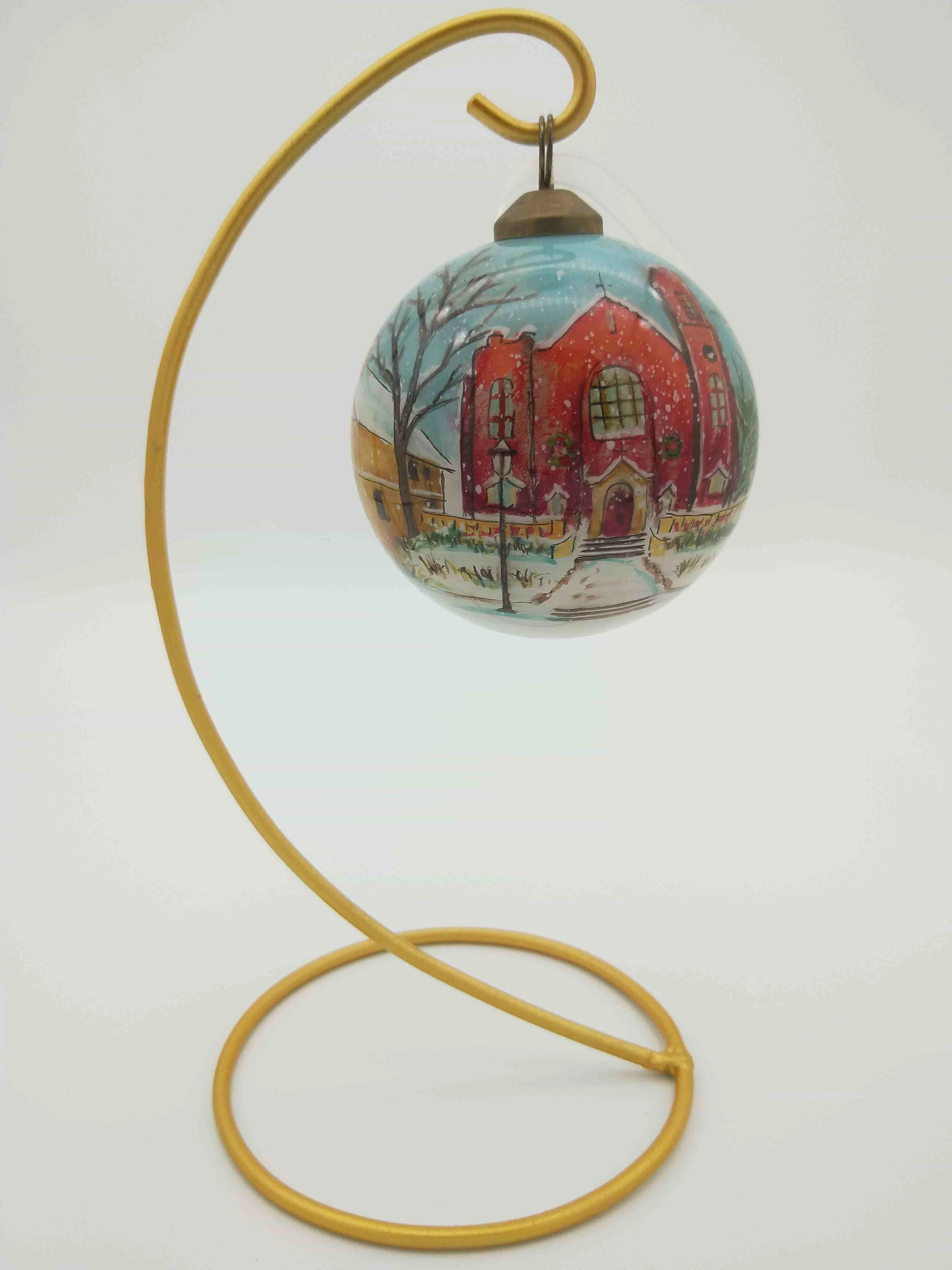 Оптовая продажа на заказ расписные украшения ручная роспись стеклянные Рождественские шары для