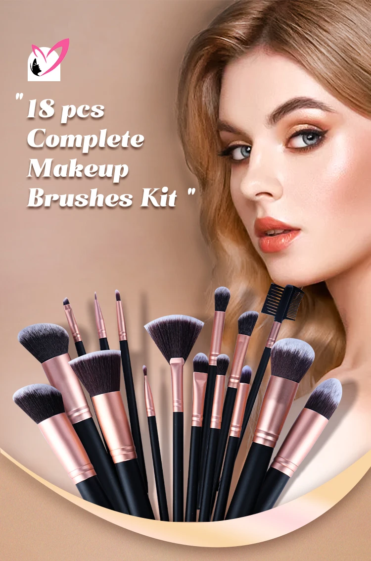 Hot Sale 14 Pcs 18 Pcs Premium Cosmetic Brush For Makeup Brush Kit