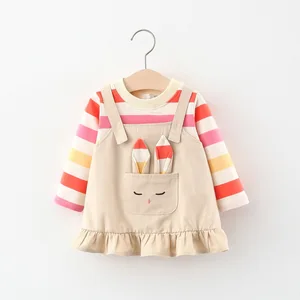 Hot Sale Wholesale Children's Boutique Clothing Cute Dresses 12 Year Olds Little Girls Long Sleeve Dresses