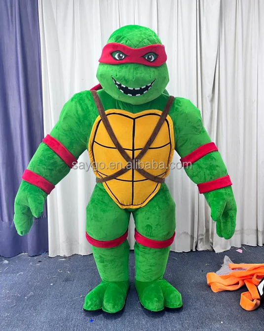 Saygo 2m 2.6m Custom Plush Furry Inflatable Ninja Turtle Mascot Costume Walking Effect Cartoon Animation Style Costume for Sale