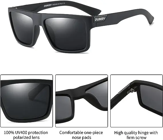 DUBERY OFFICIAL Bulk square  Trendy Sunglasses Unisex Okey Polarized Outdoor Sunglasses  Vendor High Quality Sunglasses Men 2026