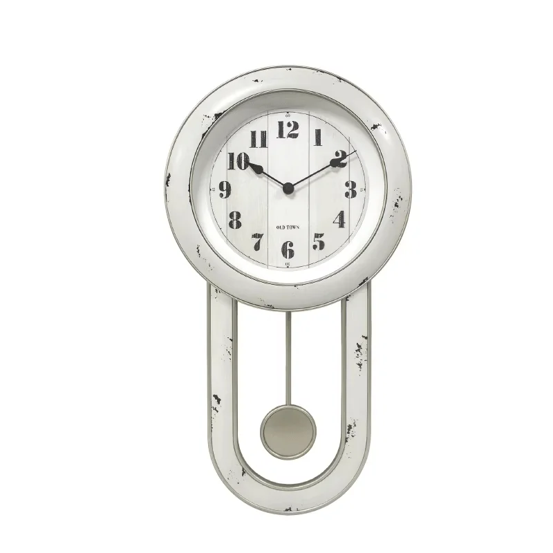 Infinity Time Patio Decor Pendulum Clock Plastic Hanging Wall Decorative White Color Quartz Antique Pendulum Hallway Clocks