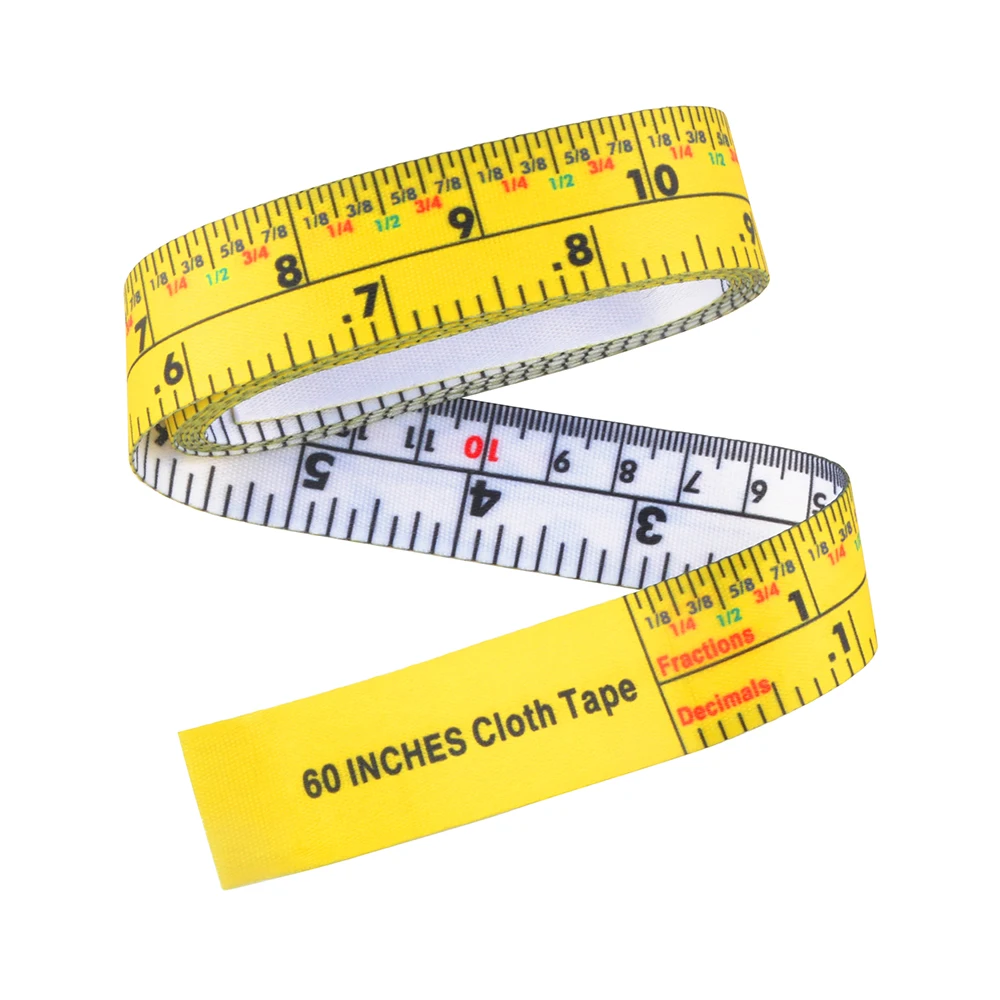 Wintape 60 Inch Portable Cloth Tape Measure Fractions Decimals Scales