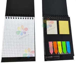 Customized A5 Coil Notebook Colorful Sticker  Writing Organizer Kraft Paper Cover Spiral Binding for School Use