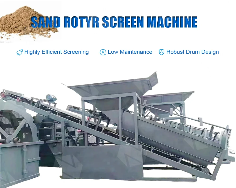 Rotary Gravel Sieving and Screening Plant Suppliers Price Stone Separator Machine Small Sand Drum Sieve Screen