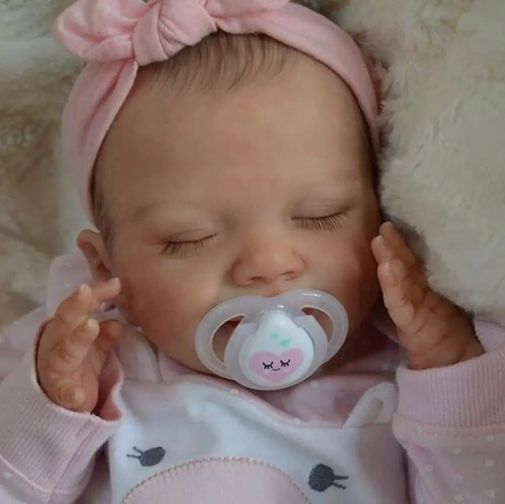 18" Soft Vinyl Silicone Realistic Baby Sleeping Girl Dolls Lifelike ...