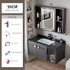 Lavabo a Scomparsa 90x48 + Set con Specchio Intelligente e Mobiletto