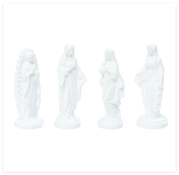 3D Realistic White Virgin Mary Statue Praying Sculpture Christmas fairy Figurine Miniature Garden Baby Angel Figurines Wholesale
