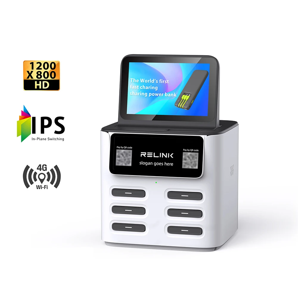 New Arrival Fast Charging 6 Slots Mobile Phone Shared Power Bank Rental Kiosk for Coffee Shops Plug-and-Play, High Capacity