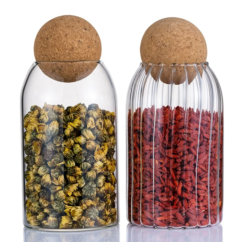 Оптовая продажа кухонная упаковка на заказ роскошные стеклянные бутылки и банки для хранения специй с нетоксичными пробковыми шариковыми крышками