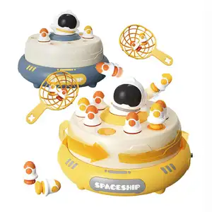 ITTL Electric Astronaut Fishing Board Game Music Interaction Pretend Play Toy Rocket Jumping Turntable Toys for Kids